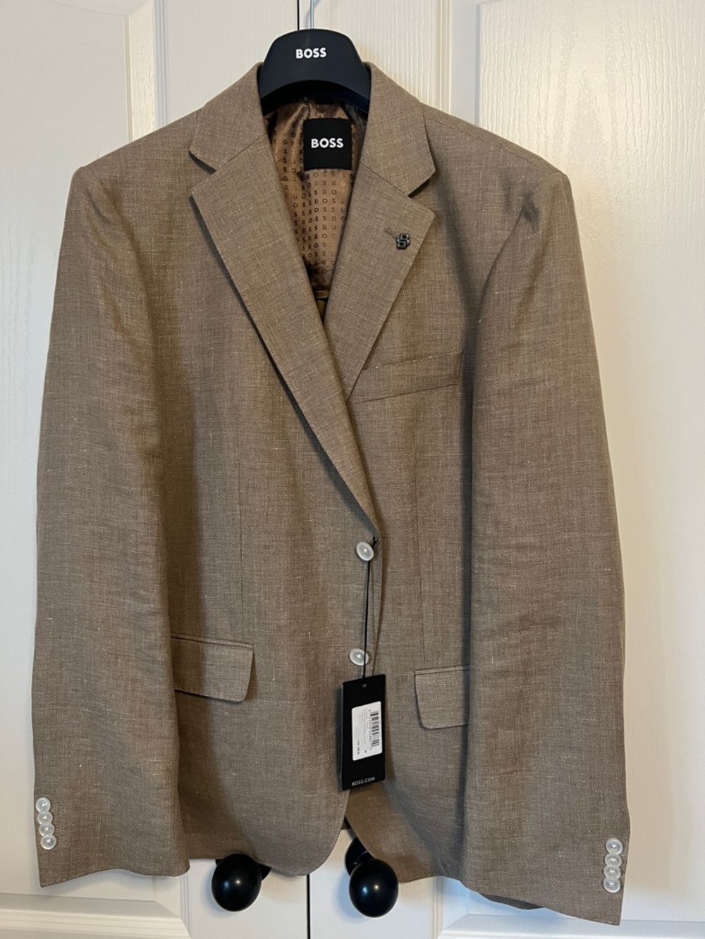 BOSS Men's Tan Linen-Blend Blazer - BRAND NEW WITH TAGS